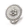 Brass Micro Pave Cubic Zirconia Cuff Rings RJEW-D323-05P-4