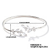 Elegant Brass Cubic Zirconia Leaf Cuff Bangles for Women VL7639-4-1