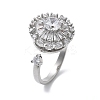 Flat Round Rotatable Open Cuff Rings for Women LS-RJEW-S402-08P-1