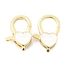 Heart Brass Enamel Lobster Claw Clasps KK-Z147-02G-02A-1