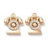 Rack Plating Brass Clear Cubic Zirconia Pendants KK-M102-14G-A-1