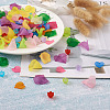 300Pcs 20 Style Transparent Acrylic Pendants & Bead Caps TACR-FW0001-02-6