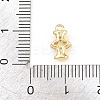 Brass Micro Pave Clear Cubic Zirconia Charms KK-Z151-18G-I-3