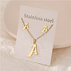 Stainless Steel Letter Pendant Necklaces & Stud Earrings Sets WG3FD2C-01-1