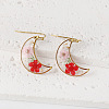Moon 304 Stainless Steel Dangle Earrings WG43EF9-07-1