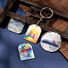 8Pcs 4 Style Landscape Design Series Acrylic Pendants X1-KY-LS0001-27-6