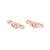Rack Plating Brass Pave Clear Cubic Zirconia Connector Charms LS-KK-G433-04RG-2