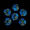 Luminous Polymer Clay Rhinestone Flower Beads RESI-C048-01-3