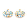 304 Stainless Steel Pave Crystal Rhinestone and Enamel Pendants STAS-T068-32A-1