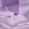 1Pc Adjustable 925 Sterling Silver Cubic Zirconia Ring Components STER-UN0001-52-2