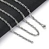 3mm Rack Plating Brass Rope Chain Necklaces for Women Men MAK-L044-29P-1