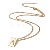Stainless Steel Initial Letter Rectangle Pendant Necklace for Men Women LS-NJEW-E090-01G-01-2