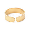 Ion Plating(IP) 304 Stainless Steel Rhombus Pattern Open Cuff Ring for Women LS-RJEW-I096-07G-3