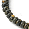 Natural Coffee Jasper Flat Round Beaded Stretch Bracelets for Women BJEW-JB09717-06-3