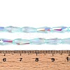 AB Color Plated Transparent Glass Teardrop Beads Strands EGLA-T029-08C-4