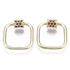 Brass Micro Pave Cubic Zirconia Screw Carabiner Lock Charms KK-R136-064D-NF-1