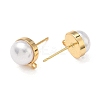 SHEGRACE Brass ABS Imitation Pearl Half Round Stud Earring Findings XGR0100G-119G-2