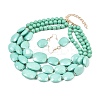 Bohemian Style Acrylic Faceted Rectangle Graduated Beaded 3 Layer Necklaces for Women WGBB337-07-2