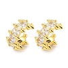 Brass Micro Pave Clear Cubic Zirconia Cuff Earrings EJEW-C104-164G-1