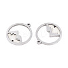 Anti-Tarnish 201 Stainless Steel Pave Epoxy Pendants STAS-R002-03P-2