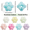 60Pcs Flocking Opaque Acrylic Beads MACR-SC0002-37-2