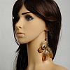 Fashion Feather Earrings EJEW-D008-74-2
