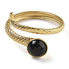 Natural Dyed & Heated Black Agate Finger Rings RJEW-U027-04G-08-2
