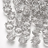 Brass with Clear Cubic Zirconia Crown European Beads KK-T035-122-1