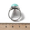 Synthetic Turquoise Adjustable Rings G-P560-03AS-19-5