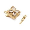 Brass Micro Pave Clear Cubic Zirconia Box Clasps KK-C075-22G-2