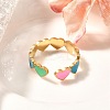 201 Stainless Steel Enamel Open Cuff Ring for Women LS-RJEW-A053-04G-02-2