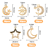 50Pcs 5 Style Moon & Star & Arrow Alloy Pendants FIND-HY0002-56-2