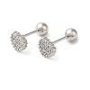 Heart Bow Brass Micro Pave Clear Cubic Zirconia Cartilage Earrings EJEW-L289-03P-05-1