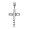 316 Surgical Stainless Steel & Clear Cubic Zirconia Pendants STAS-A137-03C-P-1