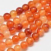 Round Natural Red Agate Bead Strands X-G-M257-8mm-26-1