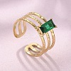 304 Stainless Steel Cuff Rings for Women RJEW-D302-03G-04-4