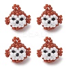 3D Glass Seed Beaded Monkey Pendants PALLOY-MZ01154-1
