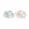 Rainbow Iridescent Plating Transparent Acrylic Bead Caps OACR-E013-07-3