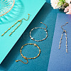 4Pcs 2 Colors 304 Stainless Steel Cross Link Chain Bracelet Making AJEW-TA0001-96-6