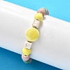 Handmade Porcelain Beads & Synthetic Howlite Beads Stretch Bracelets for Women BJEW-D307-01F-1