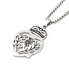 Non-Tarnish 201 Stainless Steel Box Chain Scottish Luckenbooth Thistle Heart Pendant Necklaces for Women LS-NJEW-U005-02P-1