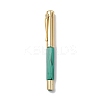 Natural Malachite Brass Pens AJEW-M209-02G-1