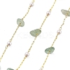 Natural Green Aventurine & Glass Link Chains CHC-K014-12G-03-1