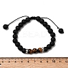 4Pcs 4 Style Natural Lava Rock & Mixed Stone Braided Bead Bracelets Set for Women BJEW-TA00115-3