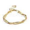 304 Stainless Steel Braided Cuban Link Chain Bracelet for Women LS-BJEW-P286-03G-1