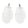 Natural Quartz Crystal Carved Pendants G-K369-01P-12-1