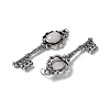 Key Brass Natural Rose Quartz Big Pendants KK-D361-01AS-33-2