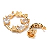 Brass Micro Pave Cubic Zirconia Fold Over Clasps KK-U037-30G-03-2