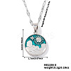 Brass Green Enamel 3D Flat Round Sky Sun Pendant Necklaces AR2379-1-2