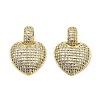 Rack Plating Brass Micro Pave Cubic Zirconia Pendants KK-D043-01G-1